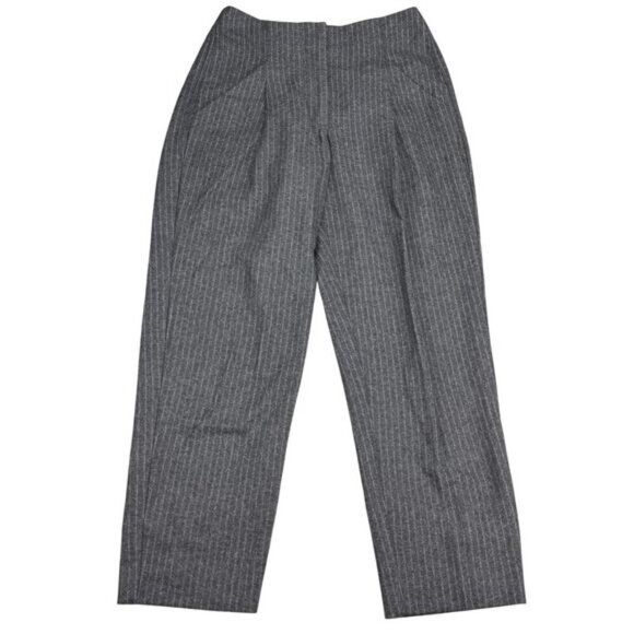 WILFRED Chambery Wool Blend Mid Rise Ankle Trousers Sz 00 Pinstripe Gray White - Picture 2 of 7